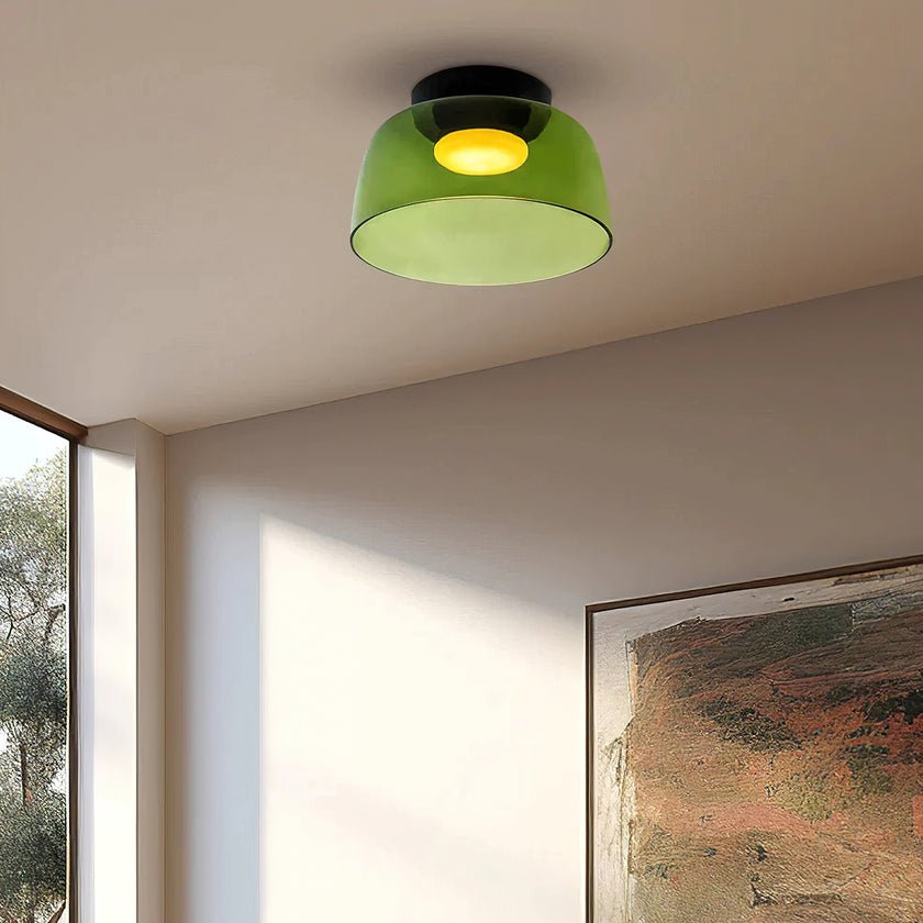 Indbygningsloftlampe, lagdelt tonet glas, integreret LED