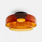 Indbygningsloftlampe, lagdelt tonet glas, integreret LED