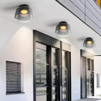 Indbygningsloftlampe, lagdelt tonet glas, integreret LED