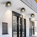 Indbygningsloftlampe, lagdelt tonet glas, integreret LED