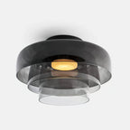 Indbygningsloftlampe, lagdelt tonet glas, integreret LED