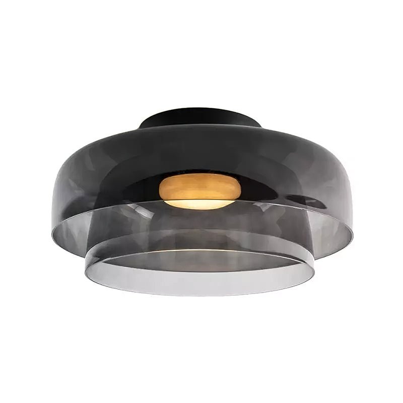 Indbygningsloftlampe, lagdelt tonet glas, integreret LED