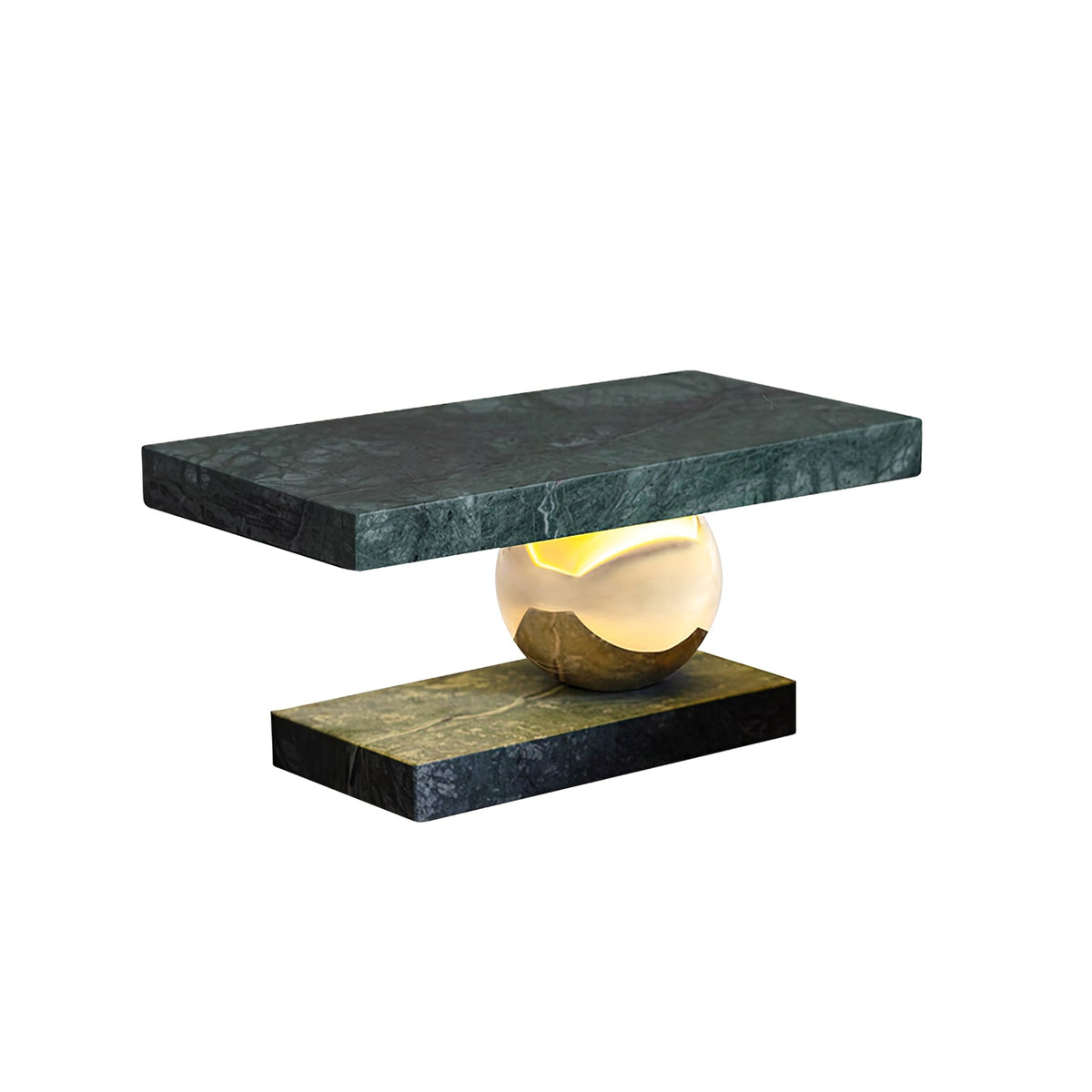 Clérachic green marble table lamp shown unlit and cut out against a plain white background.