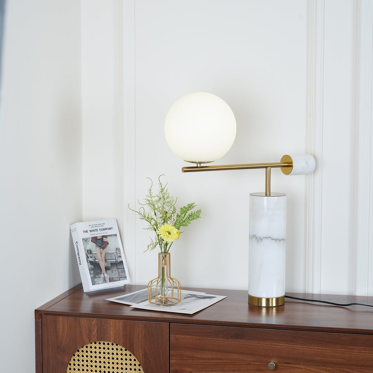 At its brightest in this series, the lit Clérachic lamp casts a warm halo across the panelled wall of the dresser scene.
