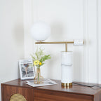 Near-identical to the earlier dresser shot, this Clérachic lamp frame centres the glass globe slightly higher.