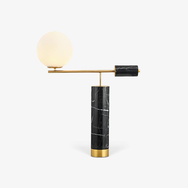 Another plain-background shot of the Clérachic lamp, its black marble base catching a faint reflection below.