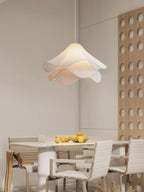 Ethereal Bloom plug-in pendant light interior view emphasising the layered fabric form
