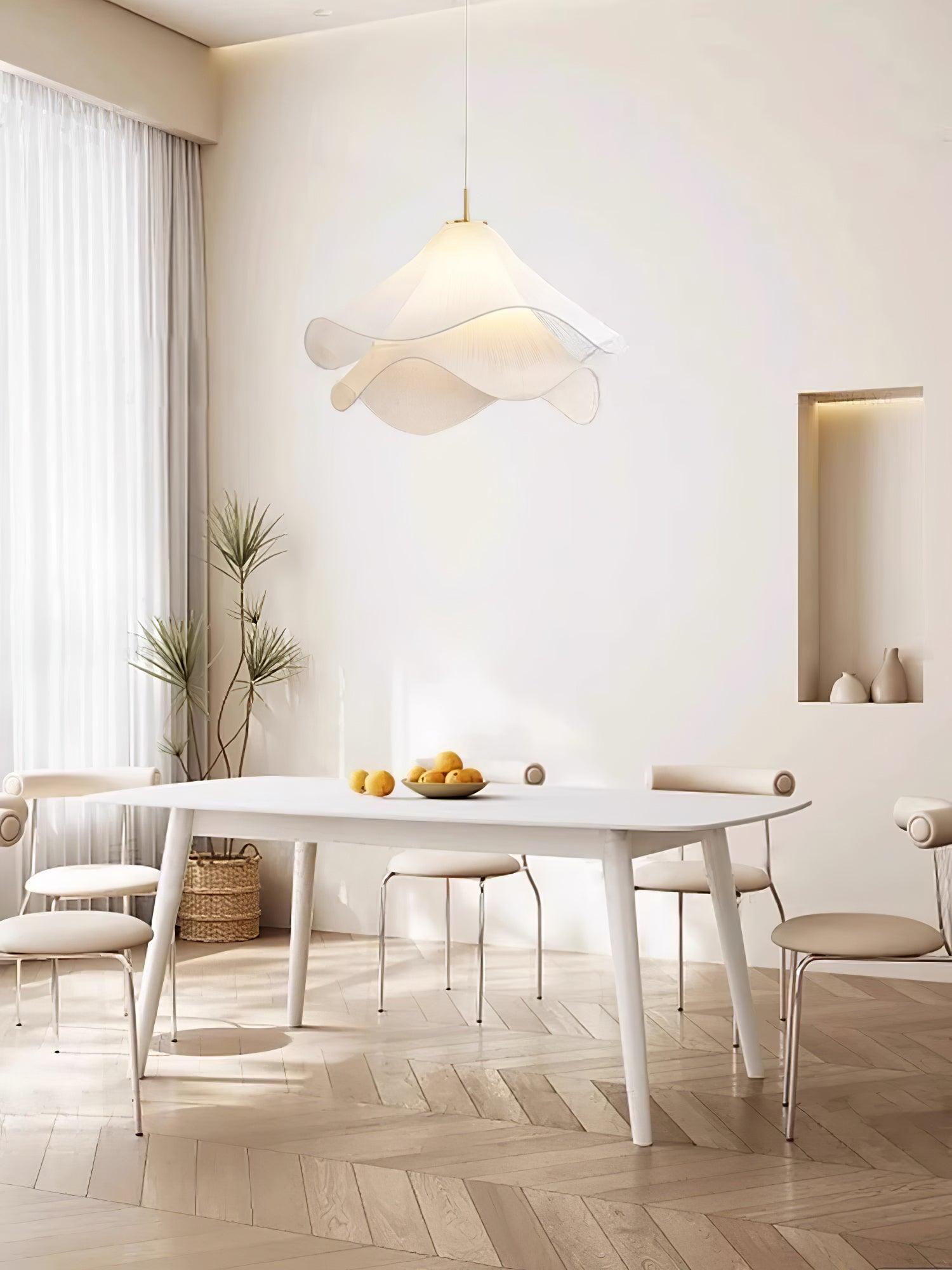 Ethereal Bloom plug-in pendant light in a home interior with warm ambient lighting