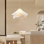 Ethereal Bloom pendant light lifestyle shot with the white shade above a table