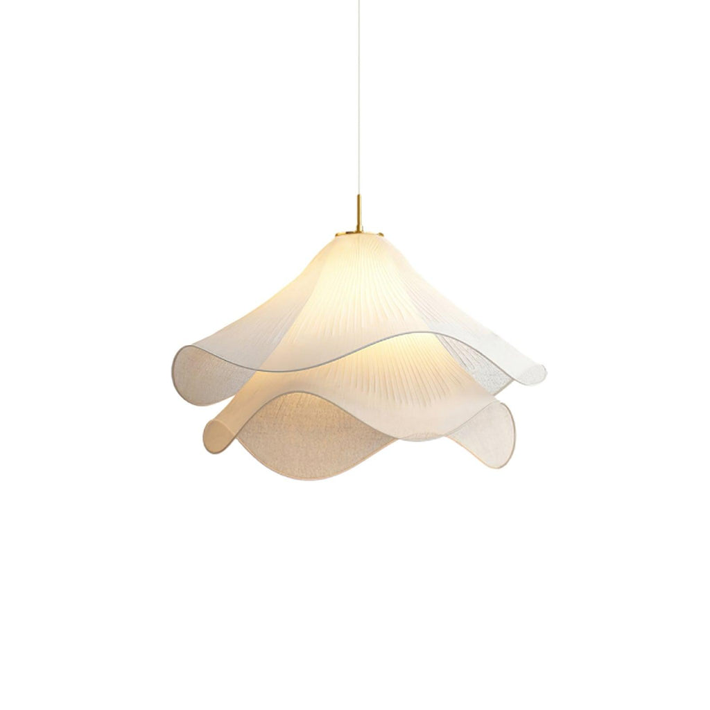 Ethereal Bloom plug-in pendant light room scene highlighting the gold canopy