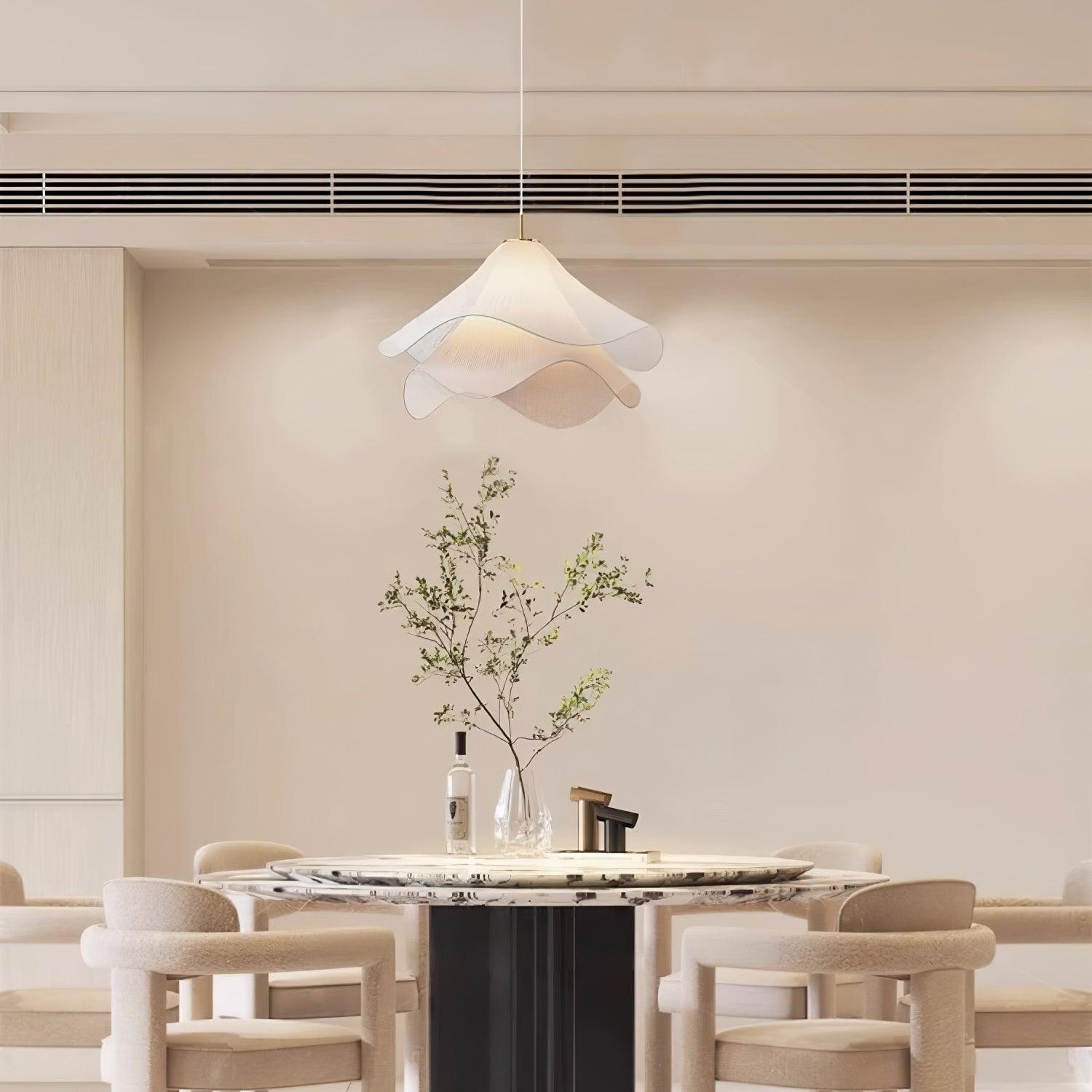Ethereal Bloom pendant light shown in context near a window with soft daylight