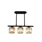 Linear Glass Rod Pendant Light, Modern Iron Frame Ceiling Fixture