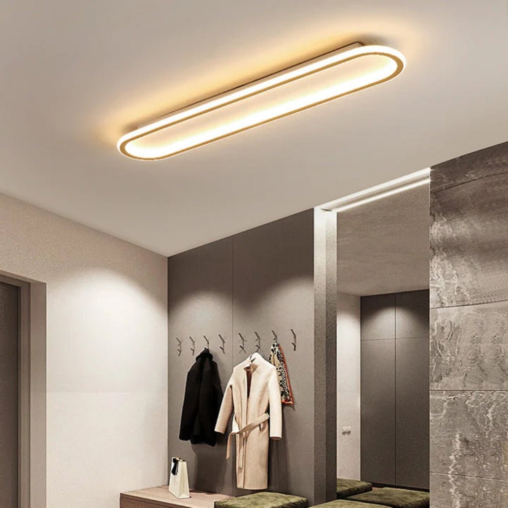 36-Inch Linear Metal Ceiling Light, Matte LED Hallway Fixture