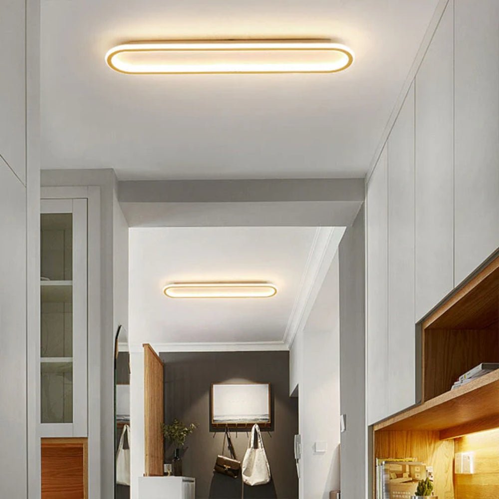 36-Inch Linear Metal Ceiling Light, Matte LED Hallway Fixture