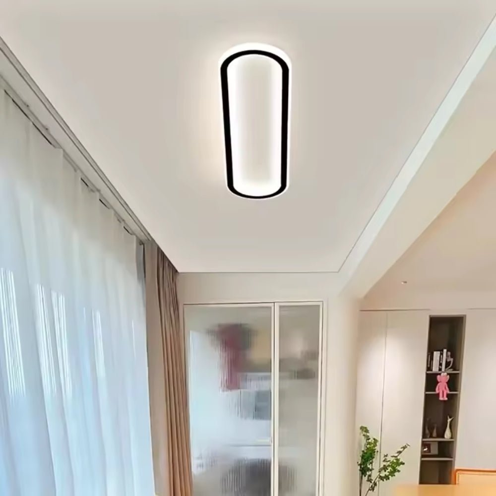 36-Inch Linear Metal Ceiling Light, Matte LED Hallway Fixture