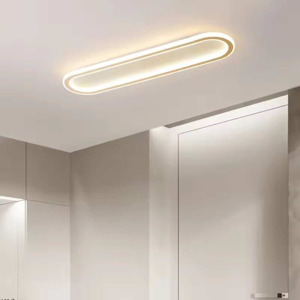 36-Inch Linear Metal Ceiling Light, Matte LED Hallway Fixture