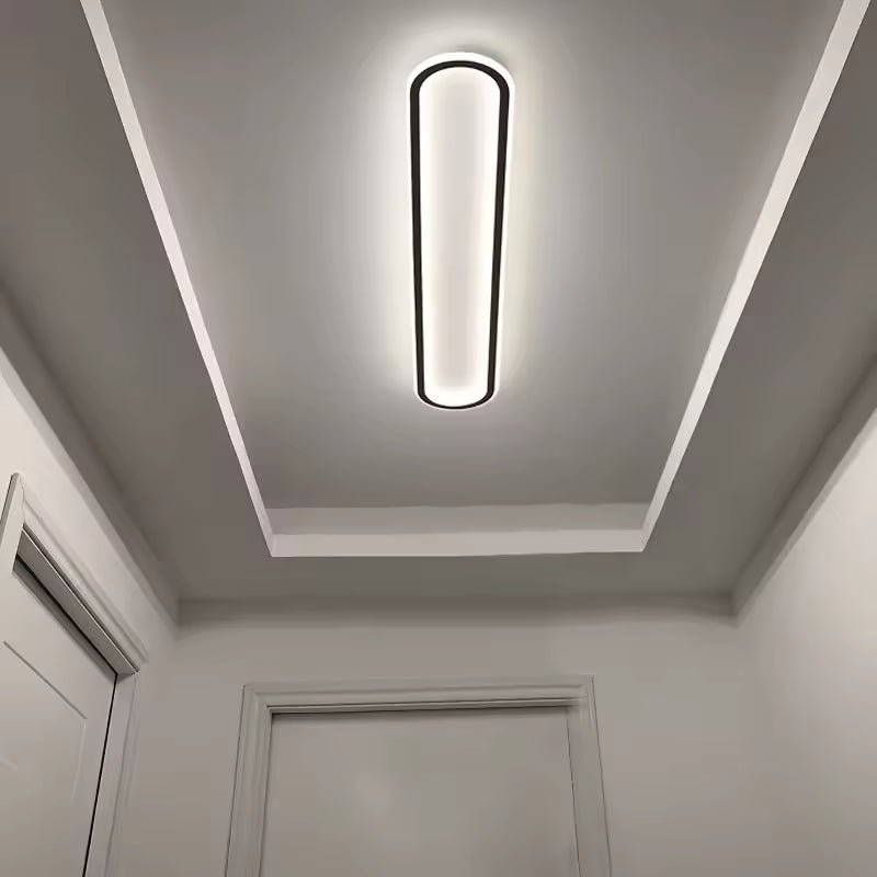 36-Inch Linear Metal Ceiling Light, Matte LED Hallway Fixture