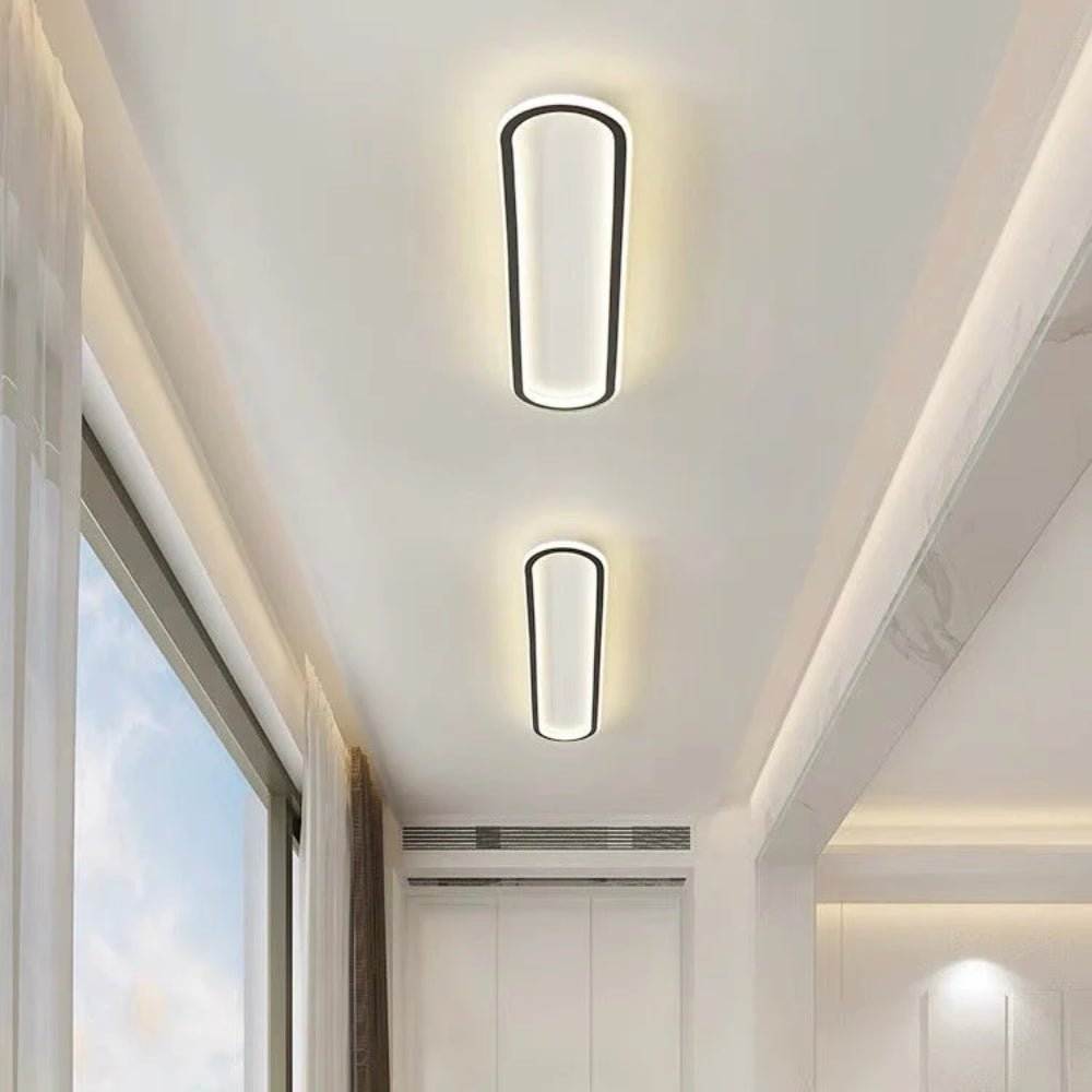 36-Inch Linear Metal Ceiling Light, Matte LED Hallway Fixture