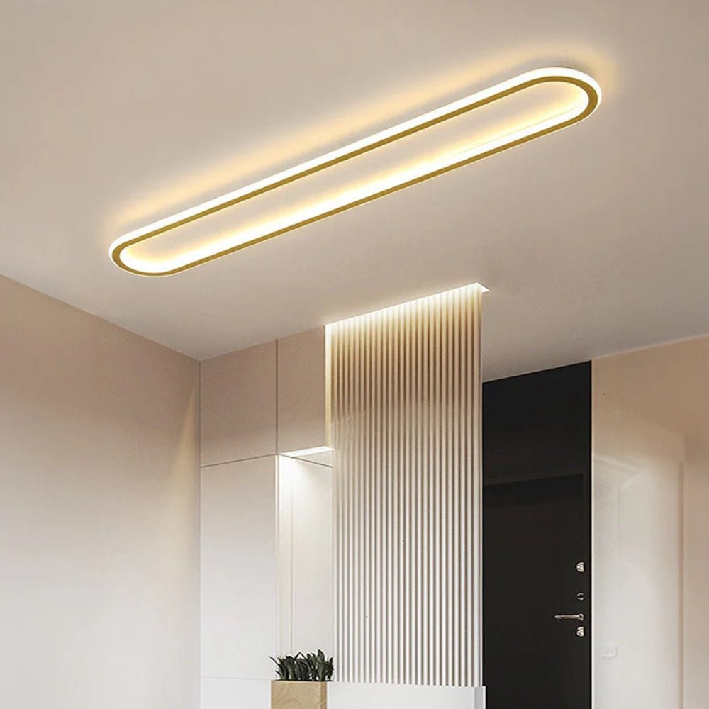 36-Inch Linear Metal Ceiling Light, Matte LED Hallway Fixture