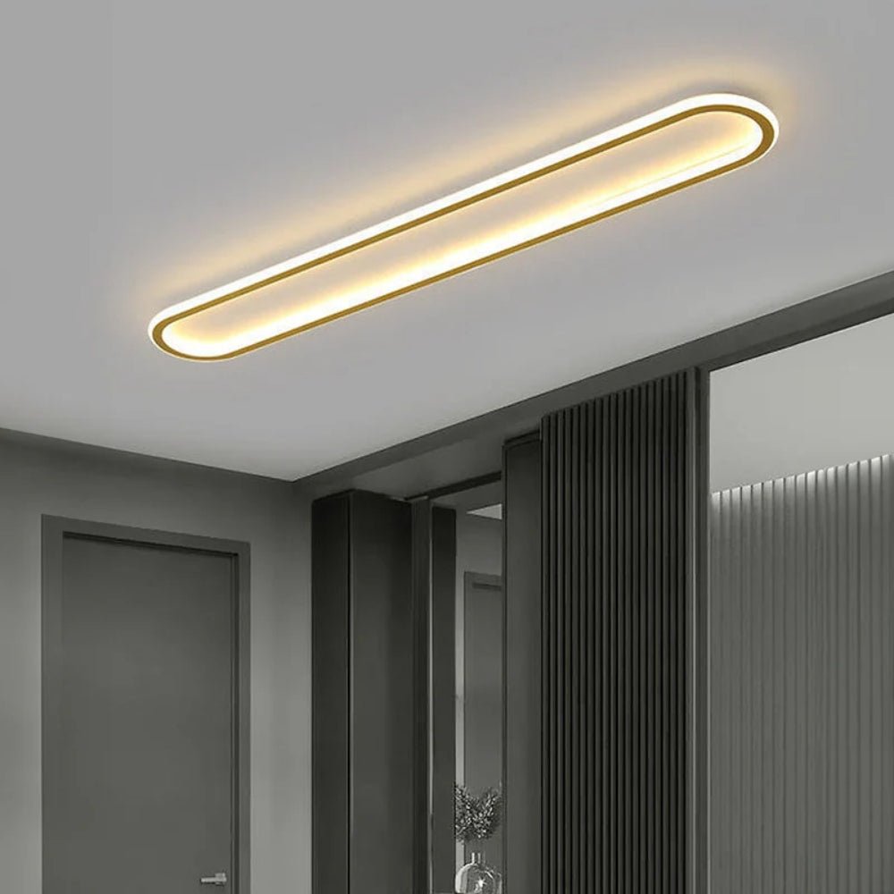 36-Inch Linear Metal Ceiling Light, Matte LED Hallway Fixture