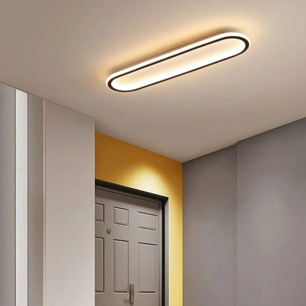 36-Inch Linear Metal Ceiling Light, Matte LED Hallway Fixture