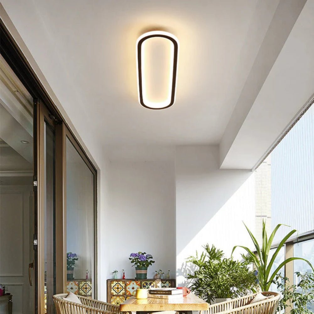 36-Inch Linear Metal Ceiling Light, Matte LED Hallway Fixture