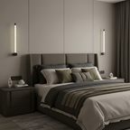 Black slim metal wall sconce with integrated LED tube
