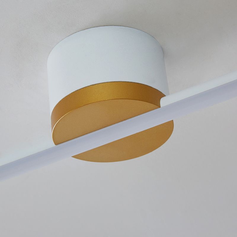 24-Inch LED Ceiling Light, Linear Metal Frame, Flush-Mount Fixture