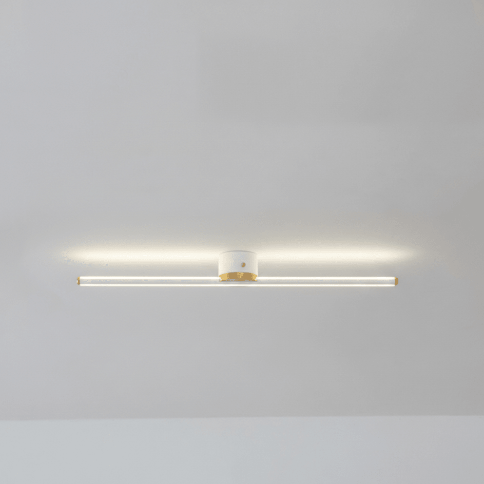 24-Inch LED Ceiling Light, Linear Metal Frame, Flush-Mount Fixture