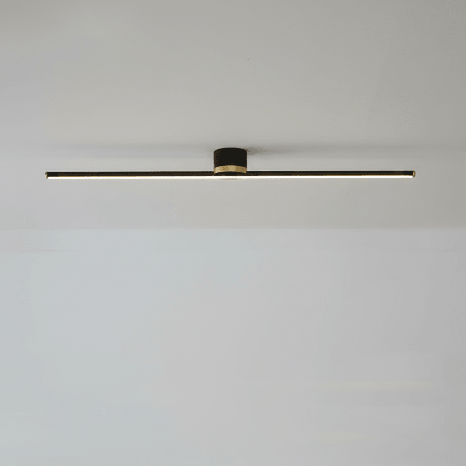 24-Inch LED Ceiling Light, Linear Metal Frame, Flush-Mount Fixture