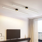 24-Inch LED Ceiling Light, Linear Metal Frame, Flush-Mount Fixture
