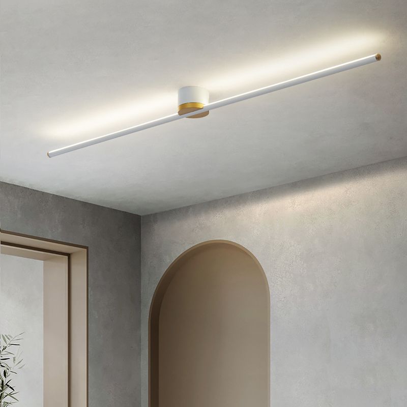 24-Inch LED Ceiling Light, Linear Metal Frame, Flush-Mount Fixture