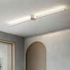 24-Inch LED Ceiling Light, Linear Metal Frame, Flush-Mount Fixture
