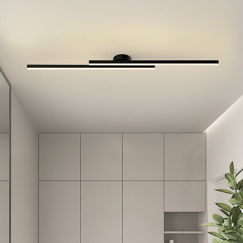 12-Inch Linear Ceiling Light, Semi-Flush Metal Fixture, Modern Design