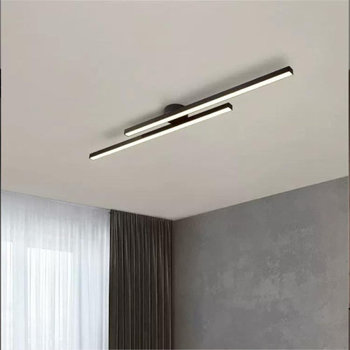 12-Inch Linear Ceiling Light, Semi-Flush Metal Fixture, Modern Design