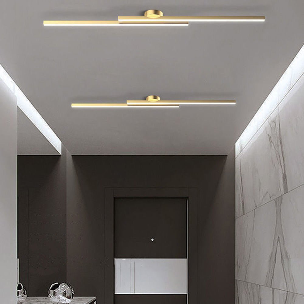12-Inch Linear Ceiling Light, Semi-Flush Metal Fixture, Modern Design