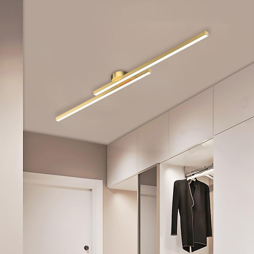 12-Inch Linear Ceiling Light, Semi-Flush Metal Fixture, Modern Design