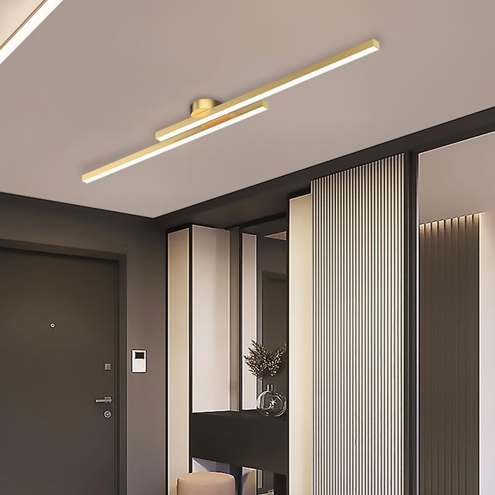 12-Inch Linear Ceiling Light, Semi-Flush Metal Fixture, Modern Design