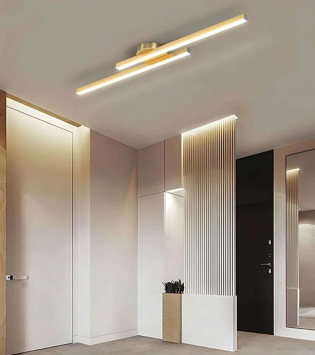 12-Inch Linear Ceiling Light, Semi-Flush Metal Fixture, Modern Design