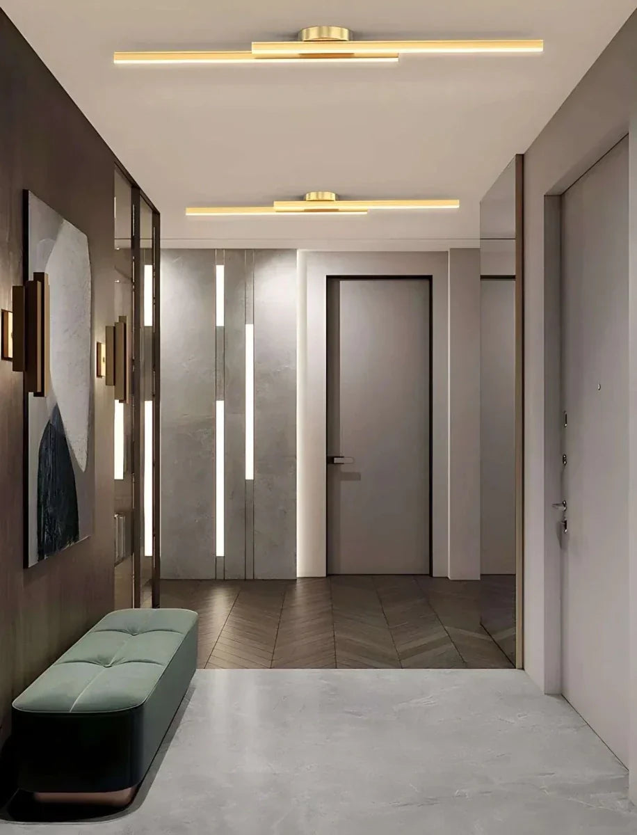 12-Inch Linear Ceiling Light, Semi-Flush Metal Fixture, Modern Design