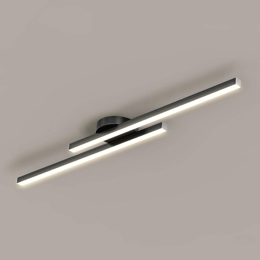12-Inch Linear Ceiling Light, Semi-Flush Metal Fixture, Modern Design