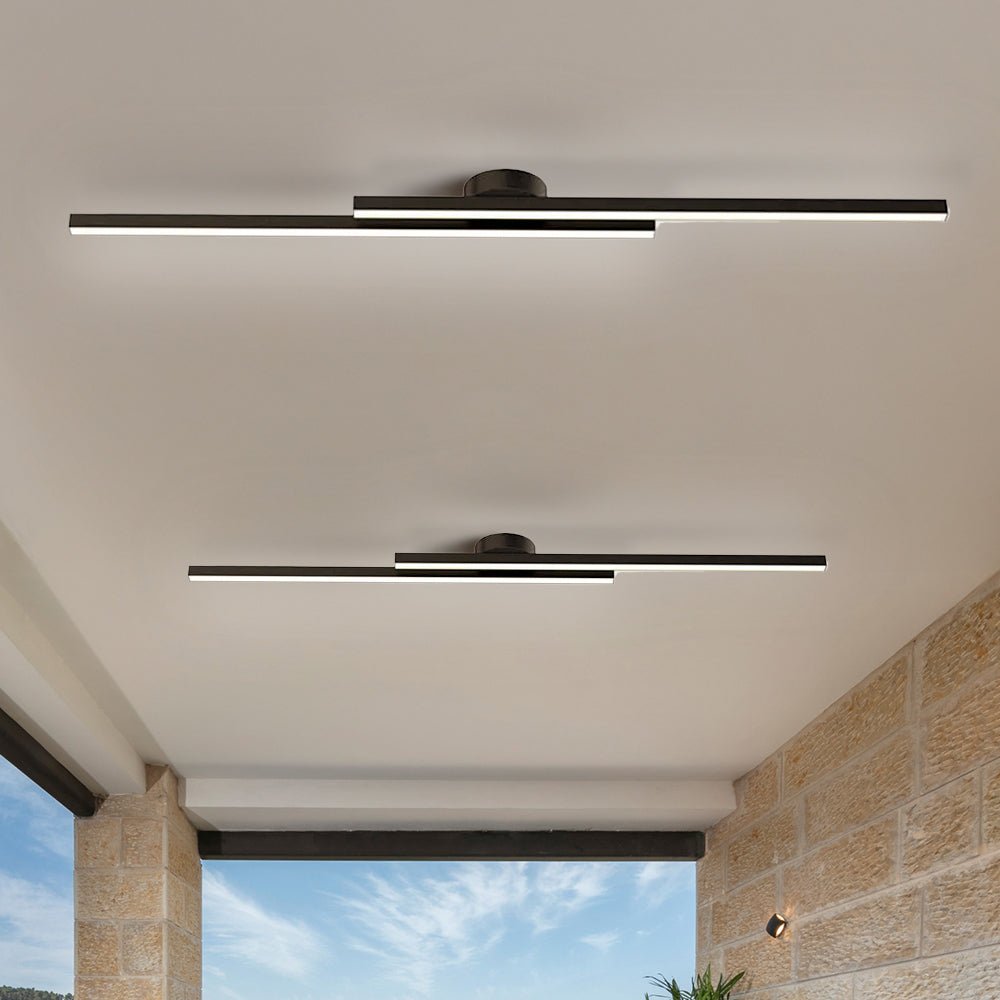 12-Inch Linear Ceiling Light, Semi-Flush Metal Fixture, Modern Design