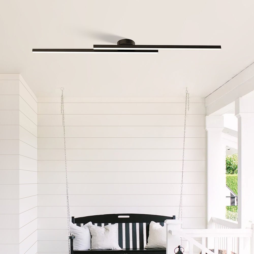 12-Inch Linear Ceiling Light, Semi-Flush Metal Fixture, Modern Design