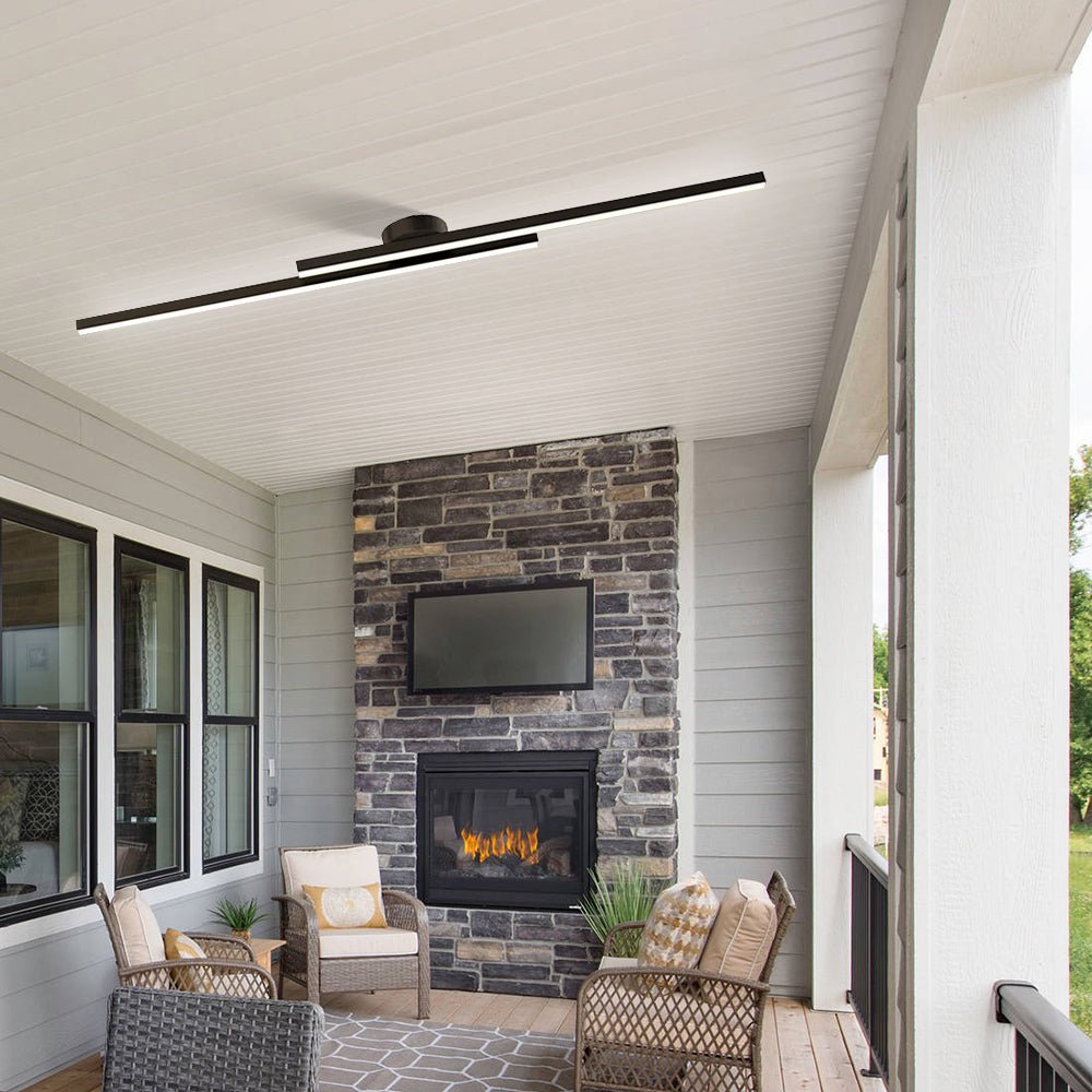 12-Inch Linear Ceiling Light, Semi-Flush Metal Fixture, Modern Design