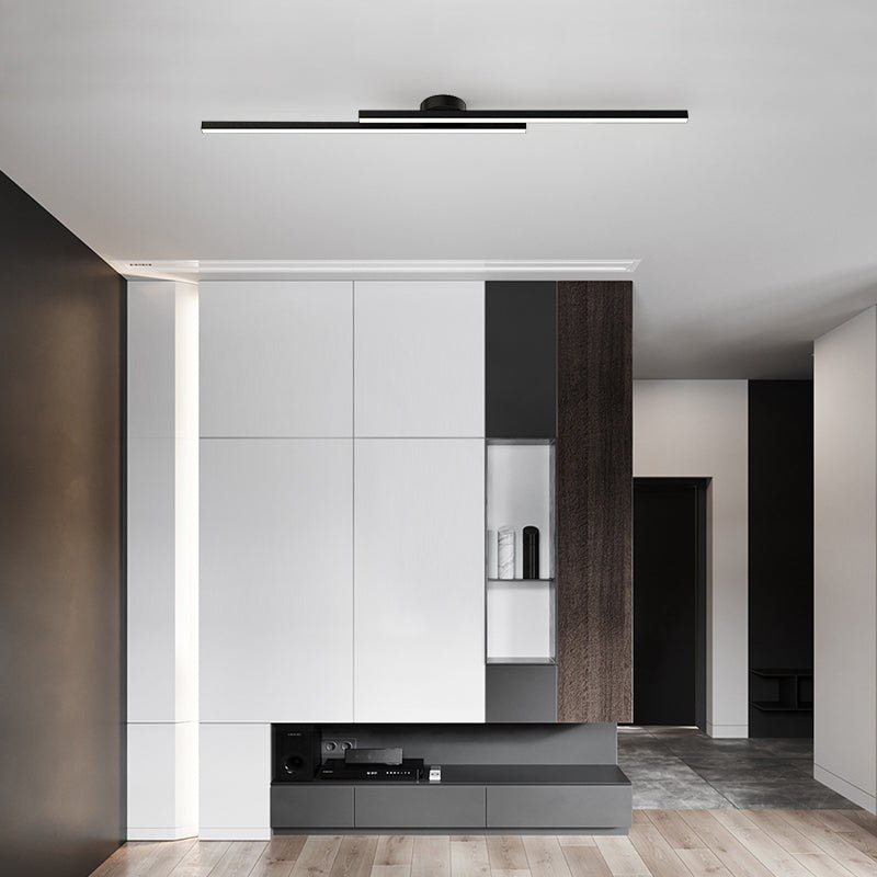 12-Inch Linear Ceiling Light, Semi-Flush Metal Fixture, Modern Design