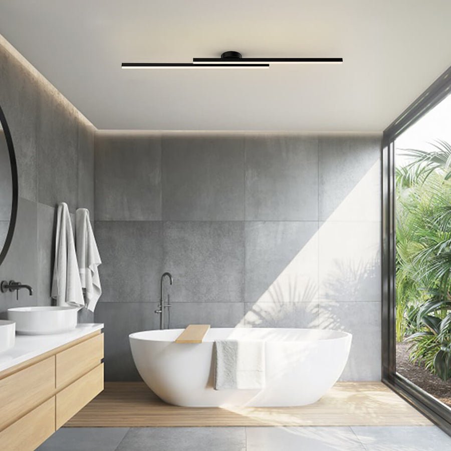 12-Inch Linear Ceiling Light, Semi-Flush Metal Fixture, Modern Design