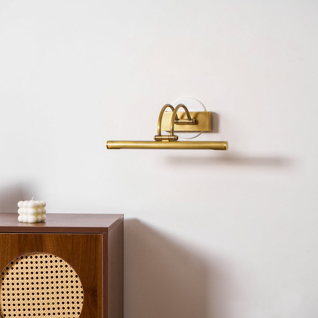 Cylindrical vanity wall light with white acrylic diffuser shade