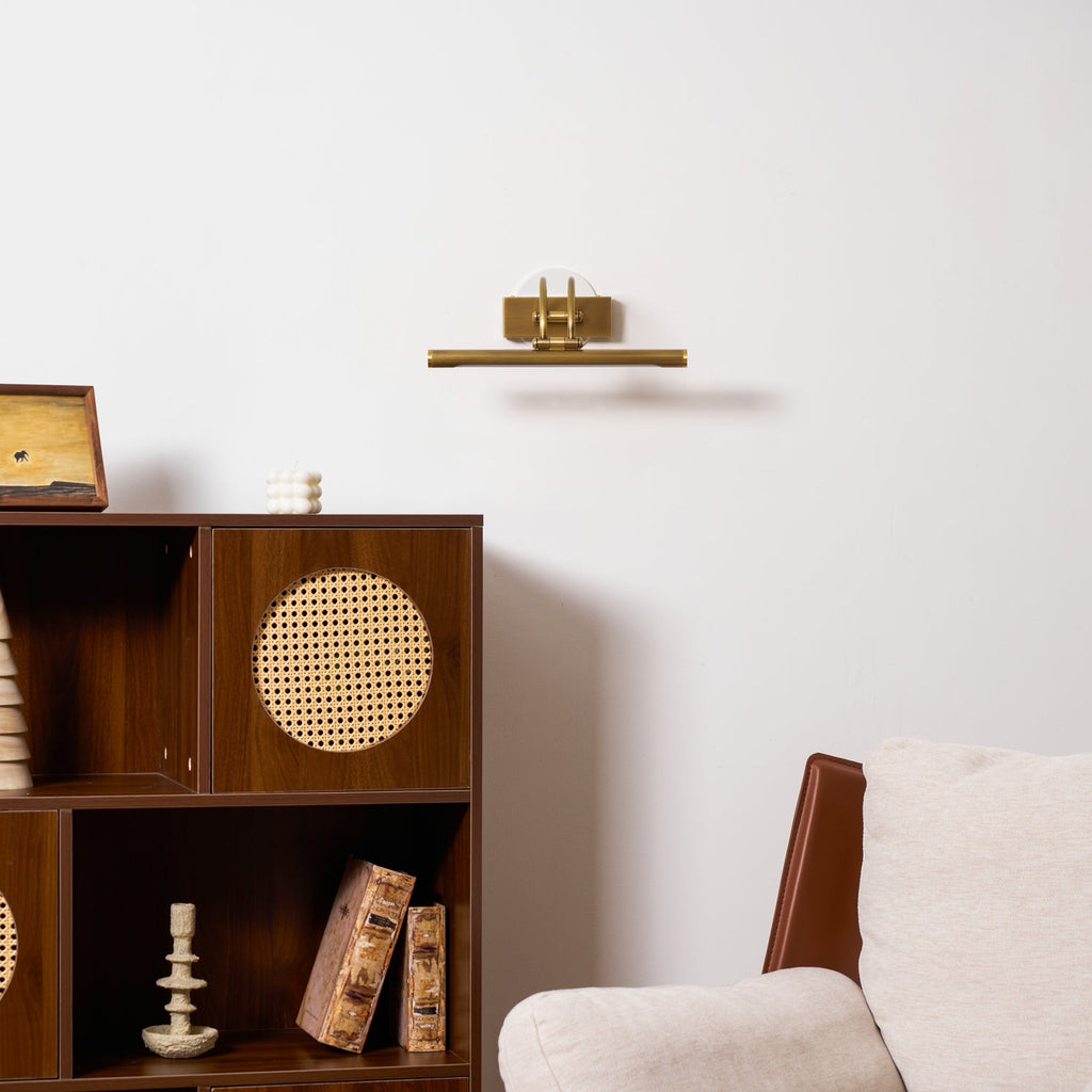Linear vanity wall light highlighting its slim cylindrical profile