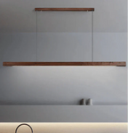 36-Inch Wood Beam Pendant Light, Modern Linear Ceiling Fixture