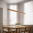 36-Inch Wood Beam Pendant Light, Modern Linear Ceiling Fixture